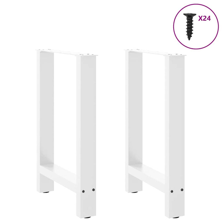 spisebordsben hvide 2 stk. 60x(72-73) cm stål