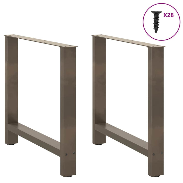 spisebordsben naturstål 2 stk. 70x(72-73) cm stål