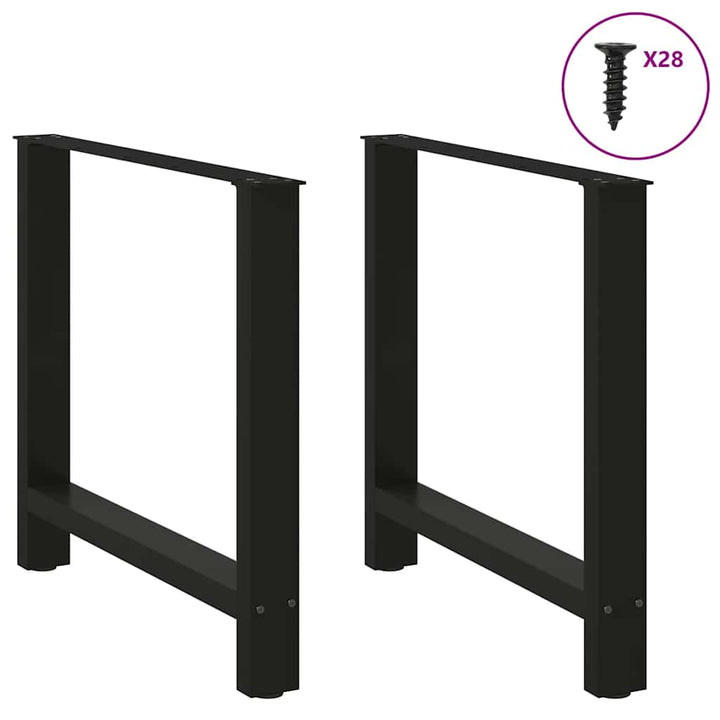spisebordsben sort 2 stk. 80x(72-73) cm stål