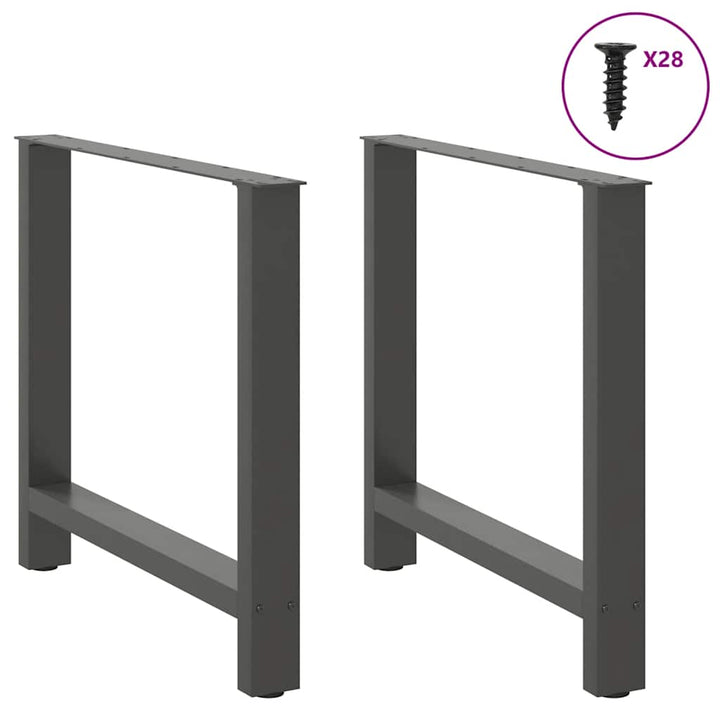 spisebordsben antracit 2 stk. 80x(72-73) cm stål