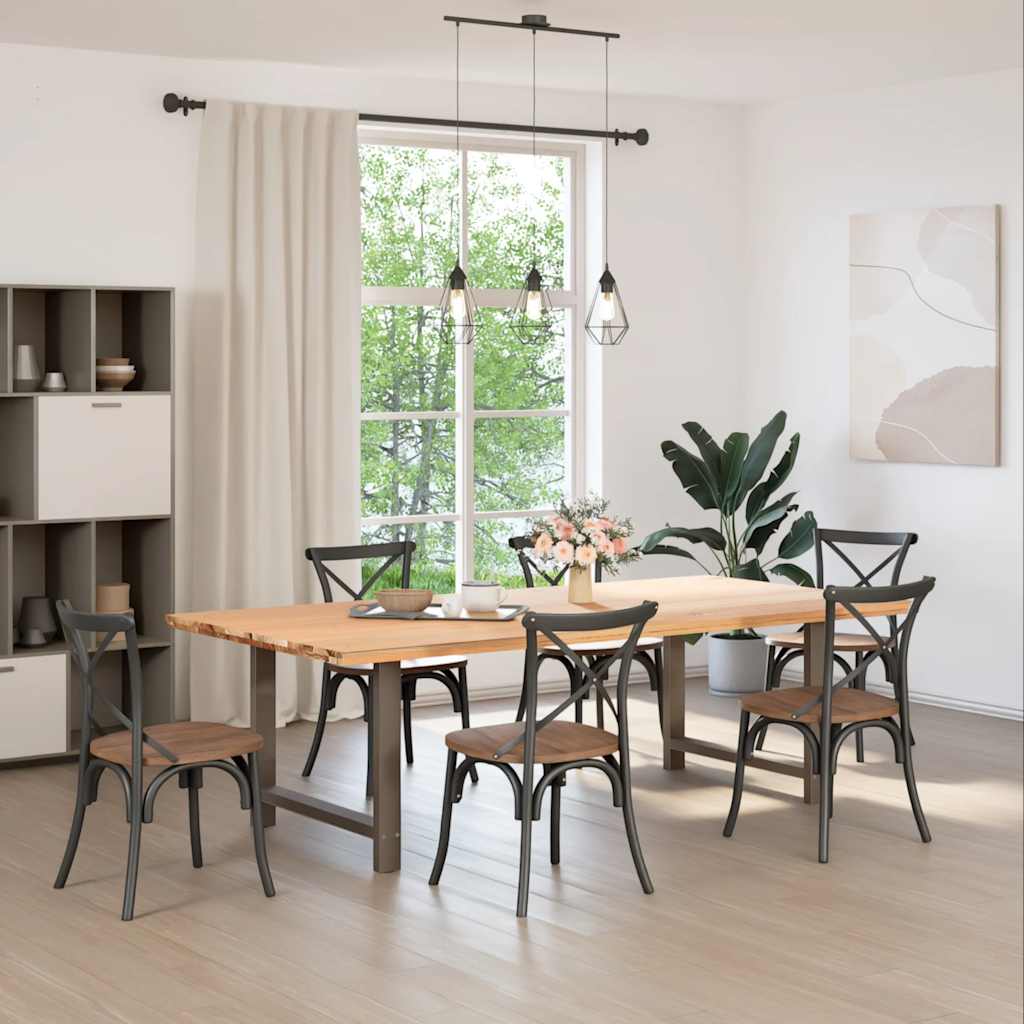 spisebordsben naturstål 2 stk. 90x(72-73) cm stål