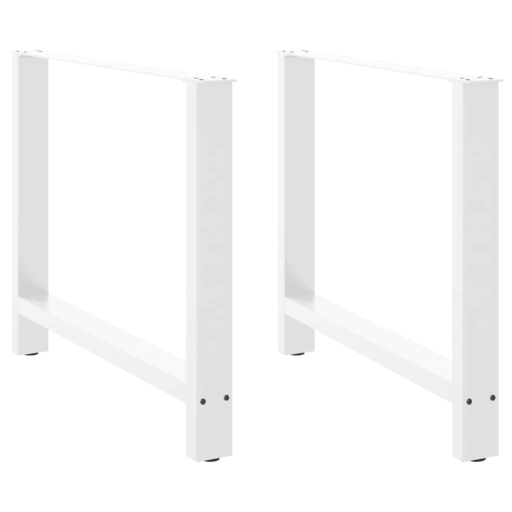 spisebordsben hvide 2 stk. 100x(72-73) cm stål