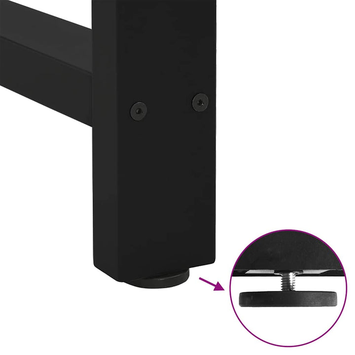 barbordsben sort 2 stk. 40x(90-91) cm stål