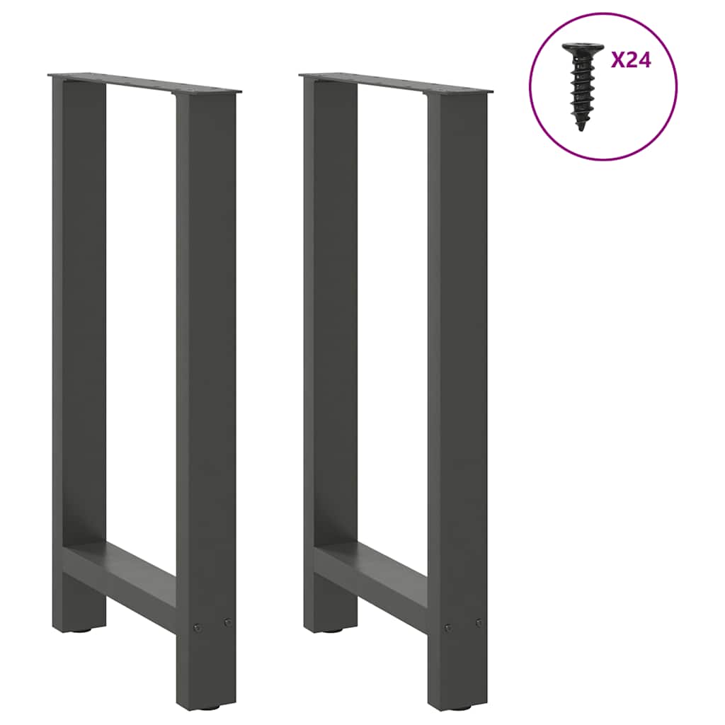 barbordsben antracit 2 stk. 50x(90-91) cm stål