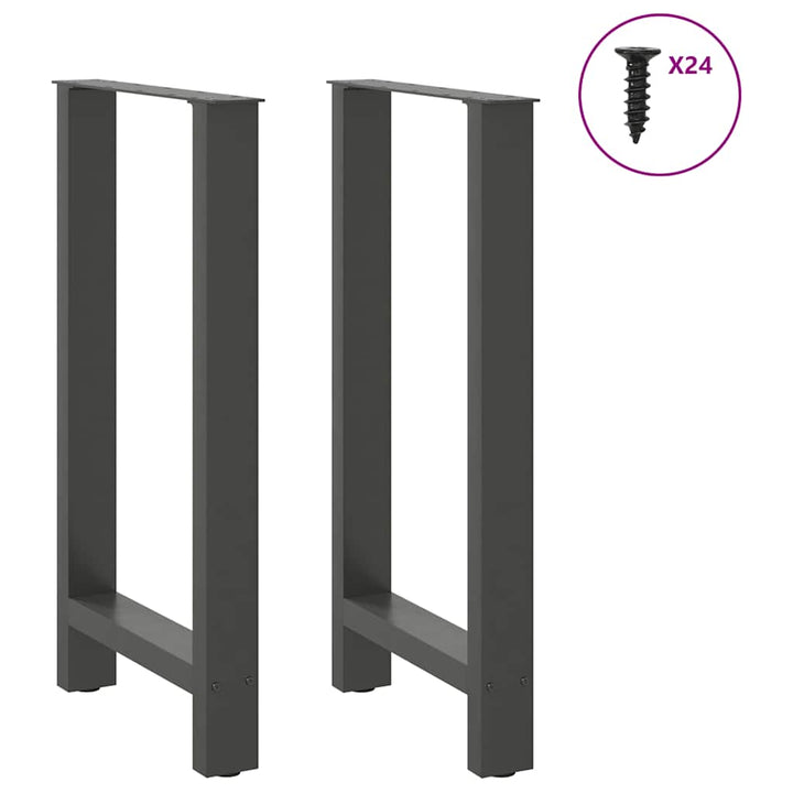 barbordsben antracit 2 stk. 50x(90-91) cm stål