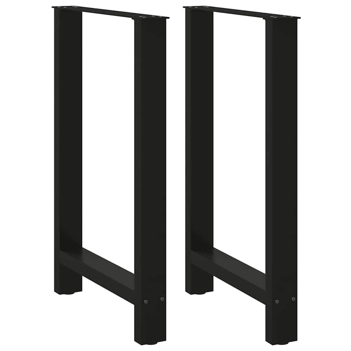 barbordsben sort 2 stk. 60x(90-91) cm stål