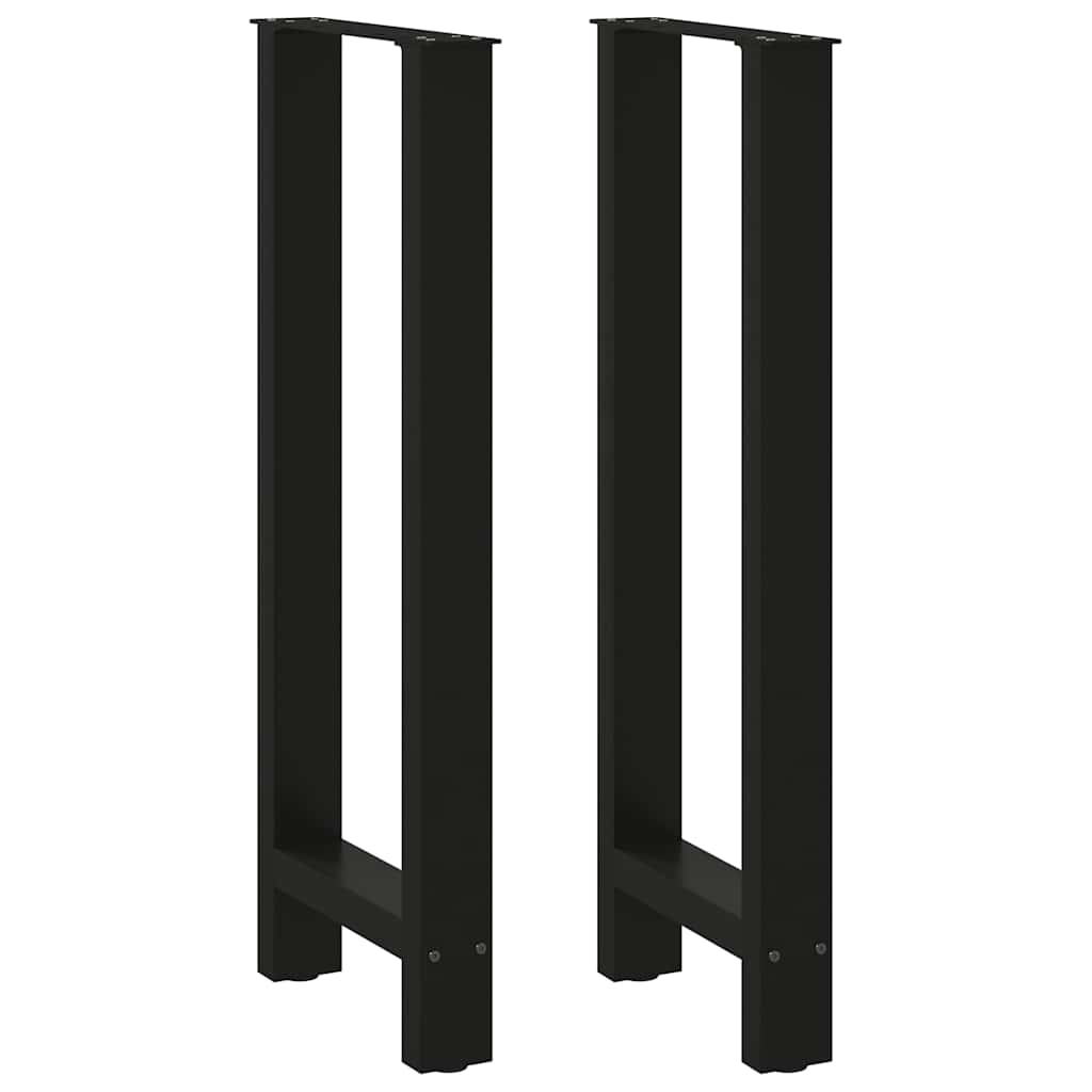 barbordsben sort 2 stk. 40x(100-101) cm stål