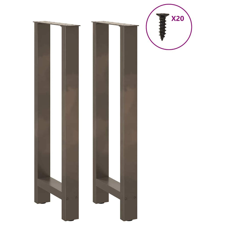 barbordsben naturstål 2 stk. 40x(100-101) cm stål