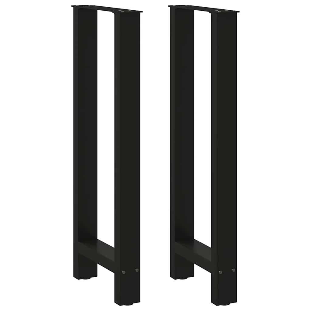 barbordsben sort 2 stk. 50x(100-101) cm stål