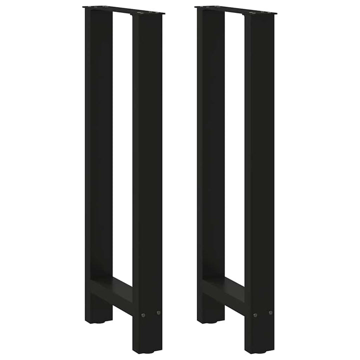 barbordsben sort 2 stk. 50x(100-101) cm stål