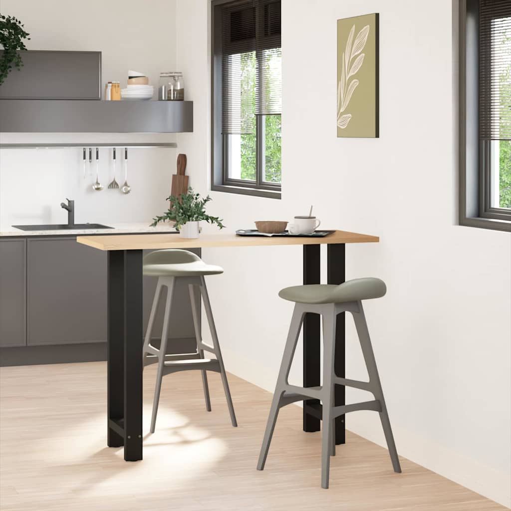 barbordsben sort 2 stk. 50x(100-101) cm stål