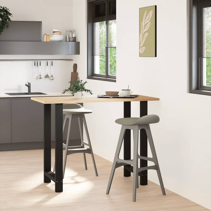 barbordsben sort 2 stk. 60x(100-101) cm stål