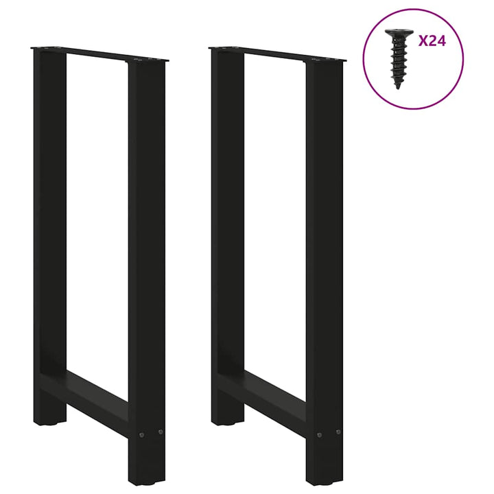 barbordsben sort 2 stk. 60x(100-101) cm stål