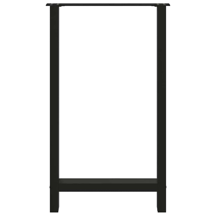 barbordsben sort 2 stk. 60x(100-101) cm stål