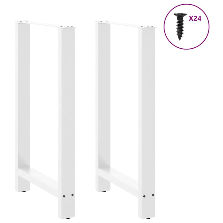 barbordsben hvide 2 stk. 60x(100-101) cm stål