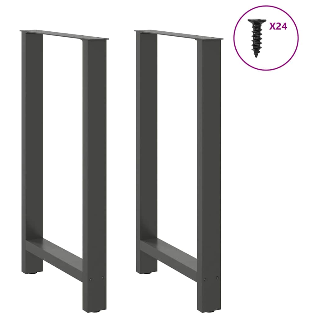 barbordsben antracit 2 stk. 60x(100-101) cm stål