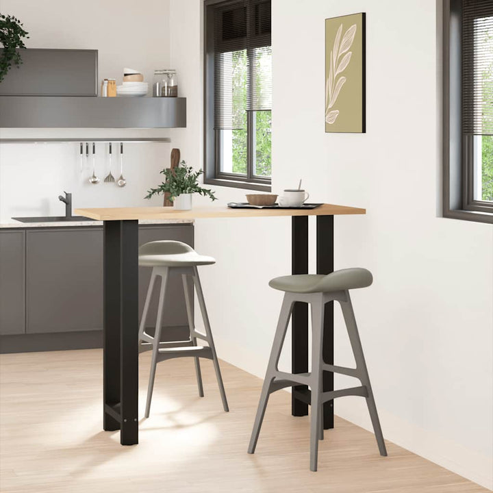 barbordsben sort 2 stk. 50x(110-111) cm stål