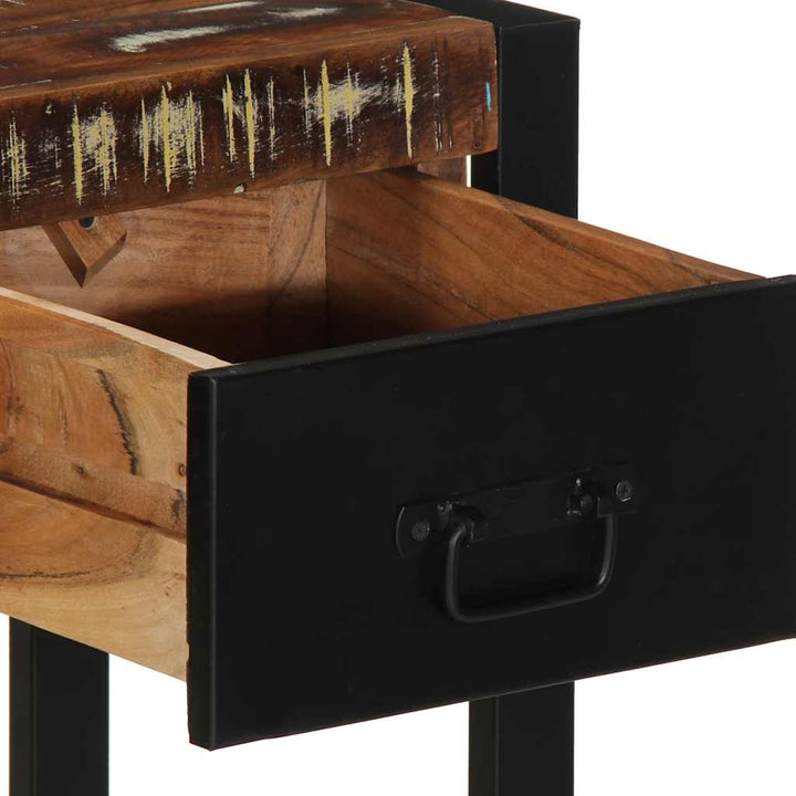 konsolbord 100x35x75 cm massivt genbrugstræ flerfarvet