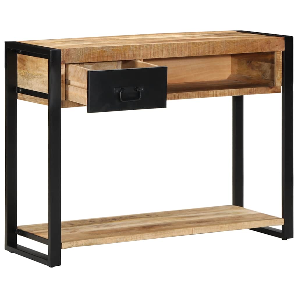 konsolbord 100x35x75 cm massivt ru mangotræ