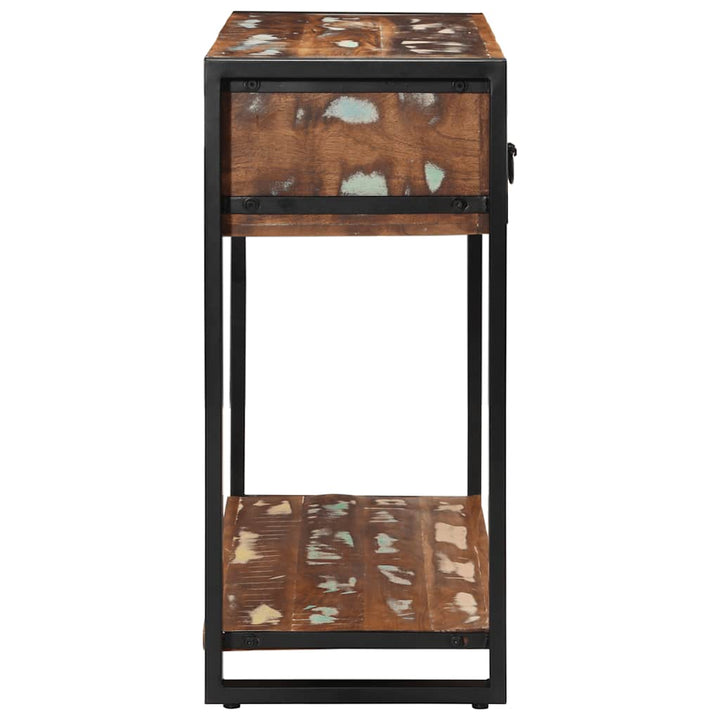 konsolbord 100x35x75 cm massivt genbrugstræ flerfarvet