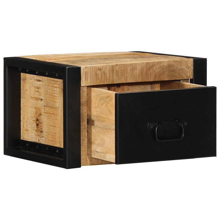 sengeskabe 2 stk 40x35x25 cm massivt ru mangotræ