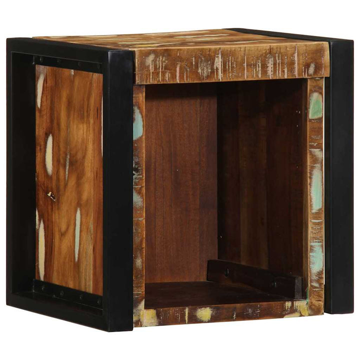 sengeskab 40x35x40 cm massivt genbrugstræ flerfarvet