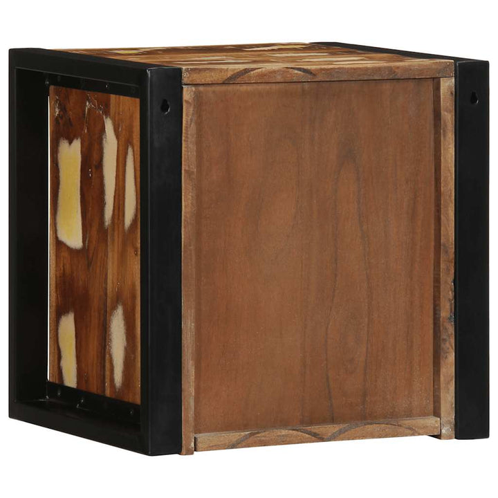 sengeskab 40x35x40 cm massivt genbrugstræ flerfarvet