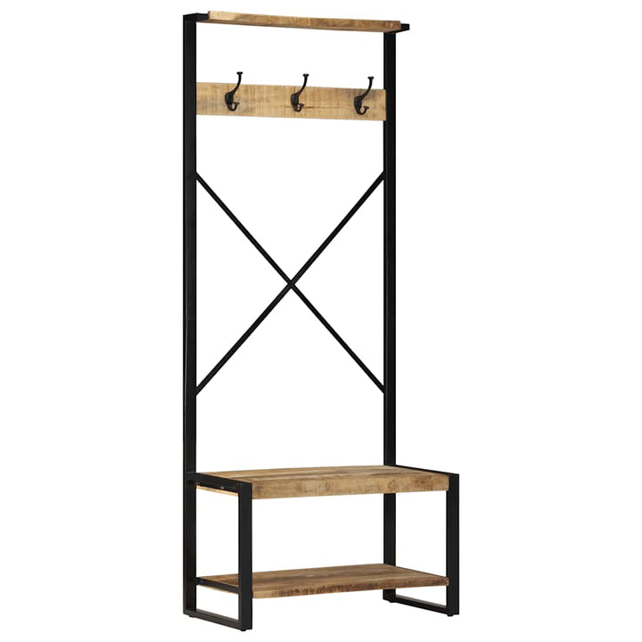 tøjstativ 80x40x190 cm massivt ru mangotræ