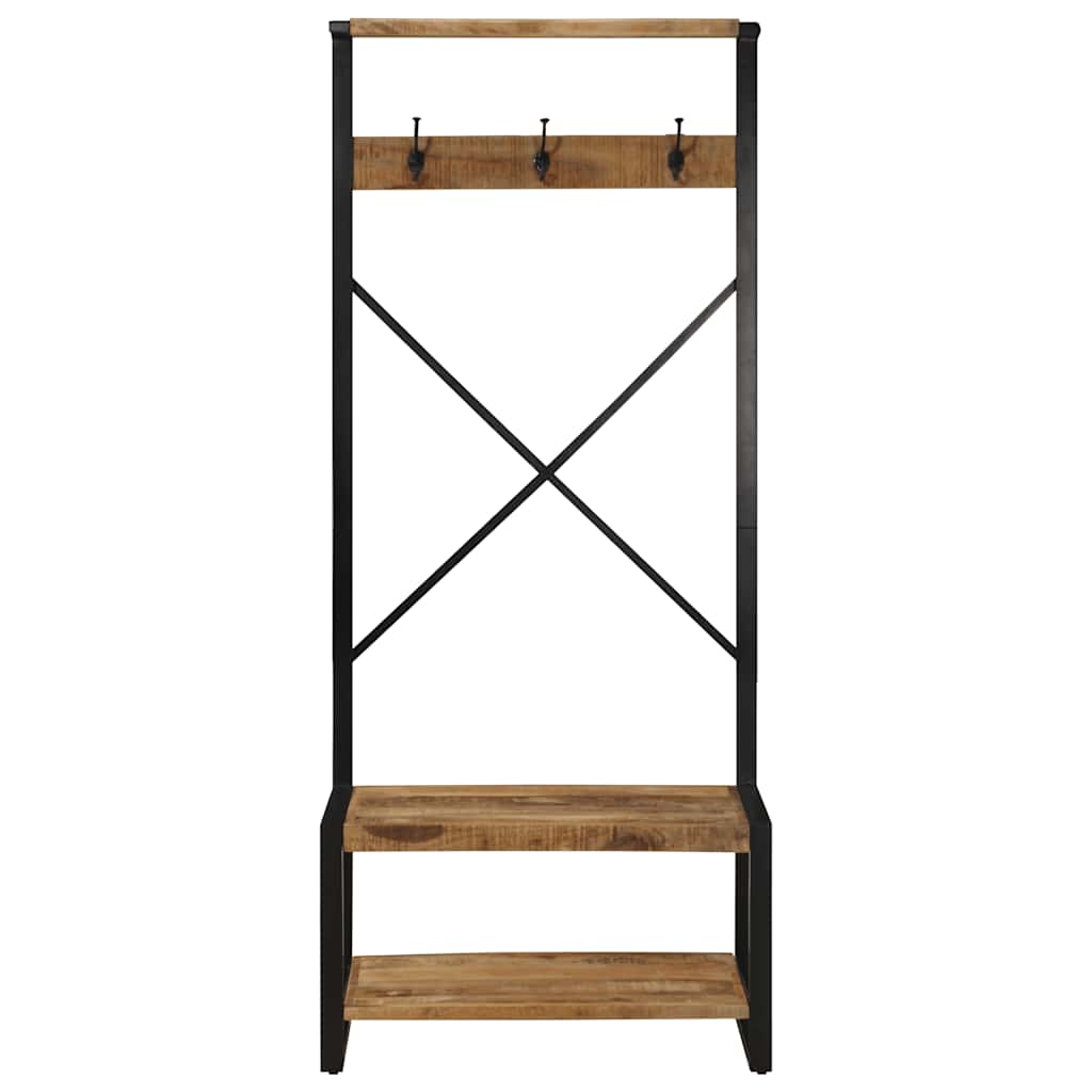 tøjstativ 80x40x190 cm massivt ru mangotræ