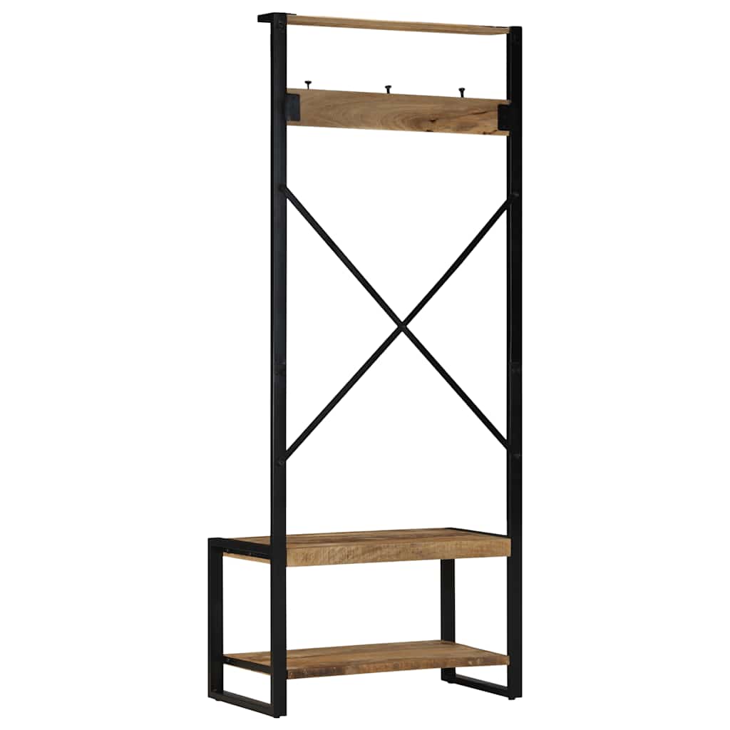 tøjstativ 80x40x190 cm massivt ru mangotræ