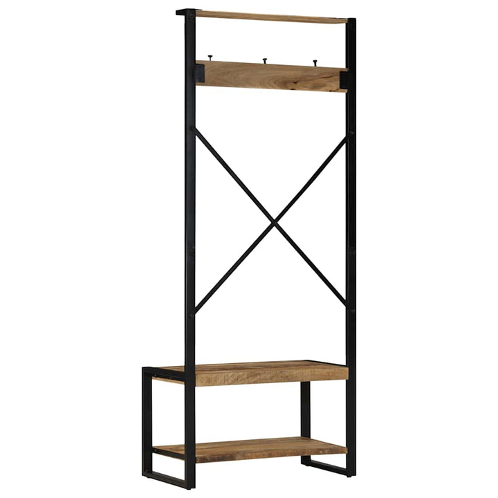 tøjstativ 80x40x190 cm massivt ru mangotræ