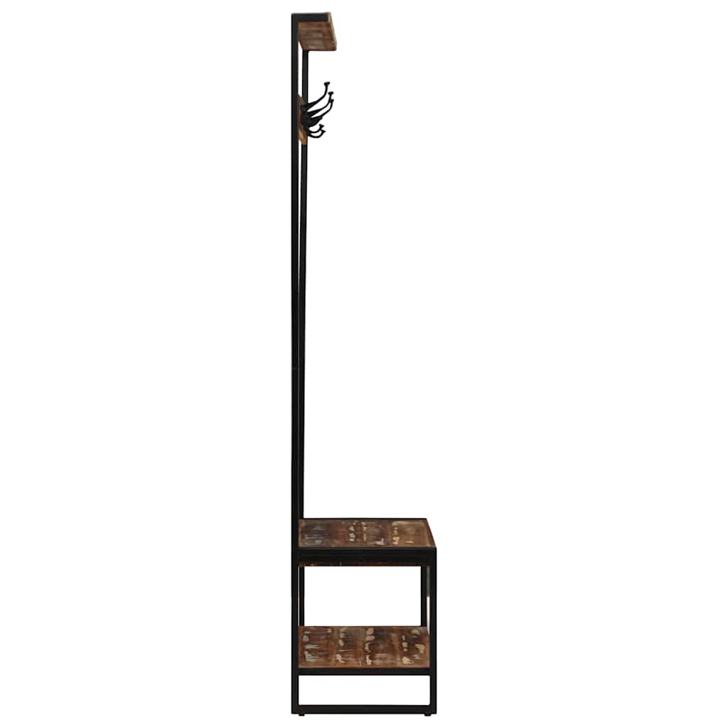 tøjstativ 80x40x190 cm massivt genbrugstræ flerfarvet