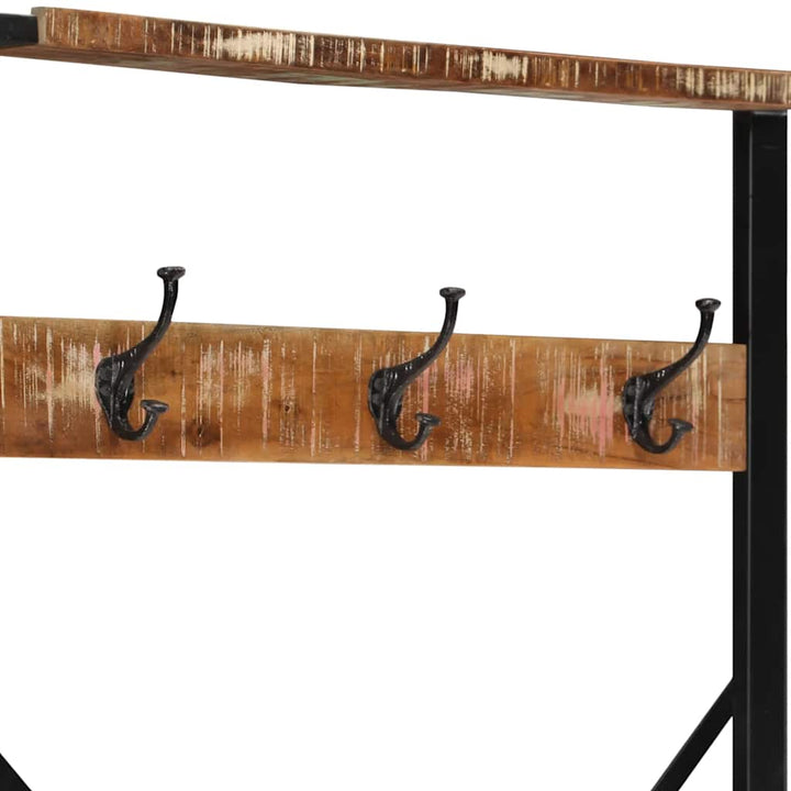 tøjstativ 80x40x190 cm massivt genbrugstræ flerfarvet
