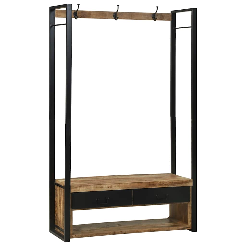 Tøjstativ med skuffe Brun 110 x 40 x 179 cm Massivt mangotræ