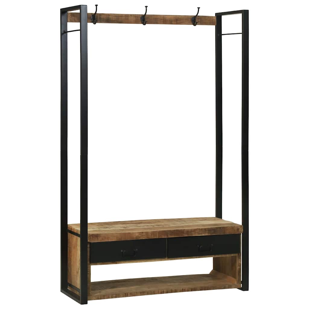 Tøjstativ med skuffe Brun 110 x 40 x 179 cm Massivt mangotræ