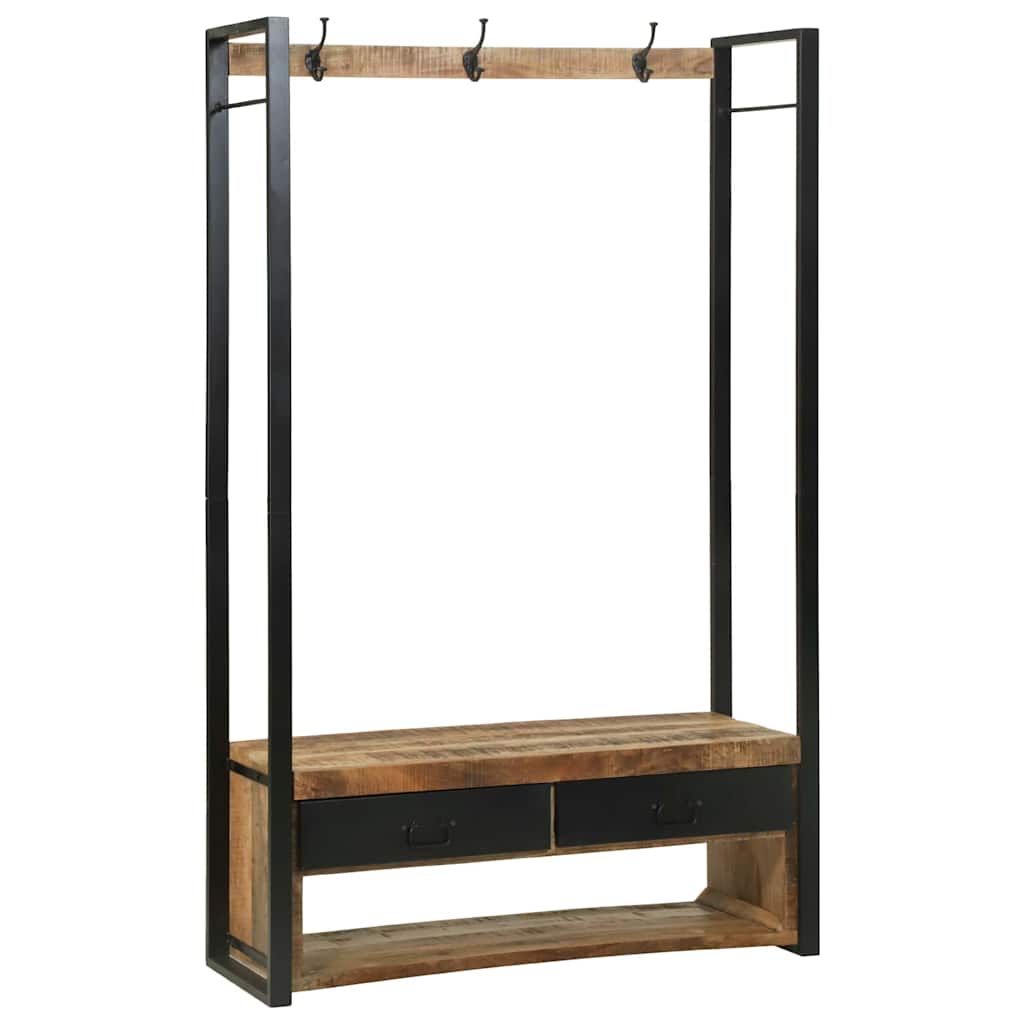 Tøjstativ med skuffe Brun 110 x 40 x 179 cm Massivt mangotræ