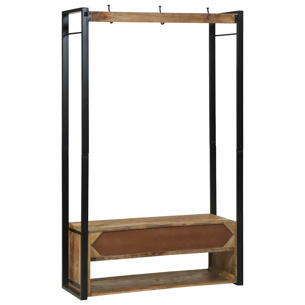 Tøjstativ med skuffe Brun 110 x 40 x 179 cm Massivt mangotræ