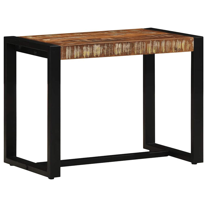 bænk 60x35x45 cm massivt genbrugstræ flerfarvet