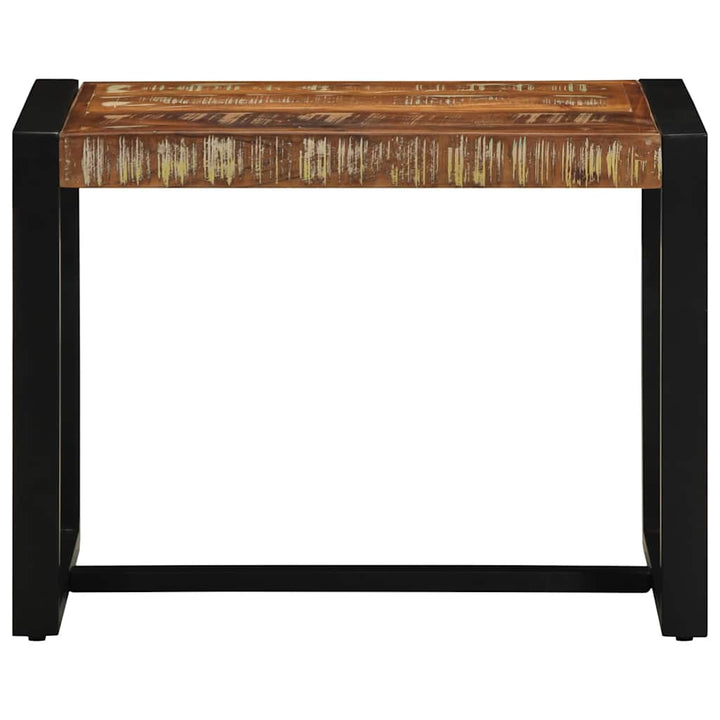 bænk 60x35x45 cm massivt genbrugstræ flerfarvet