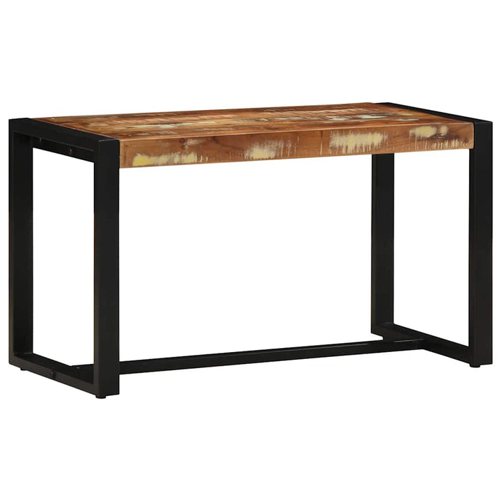 bænk 80x35x45 cm massivt genbrugstræ flerfarvet