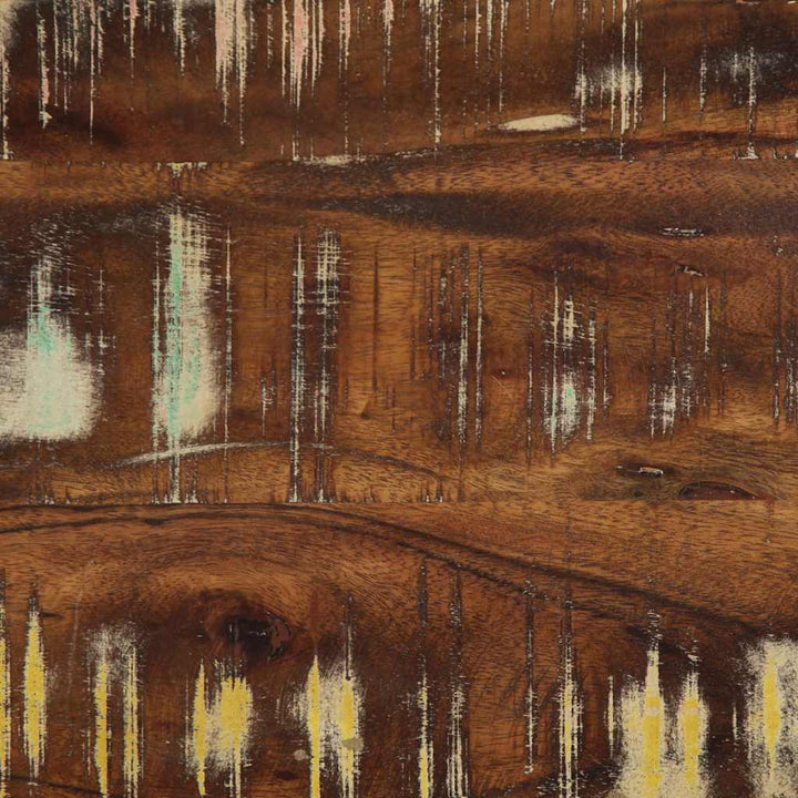 bænk 80x35x45 cm massivt genbrugstræ flerfarvet