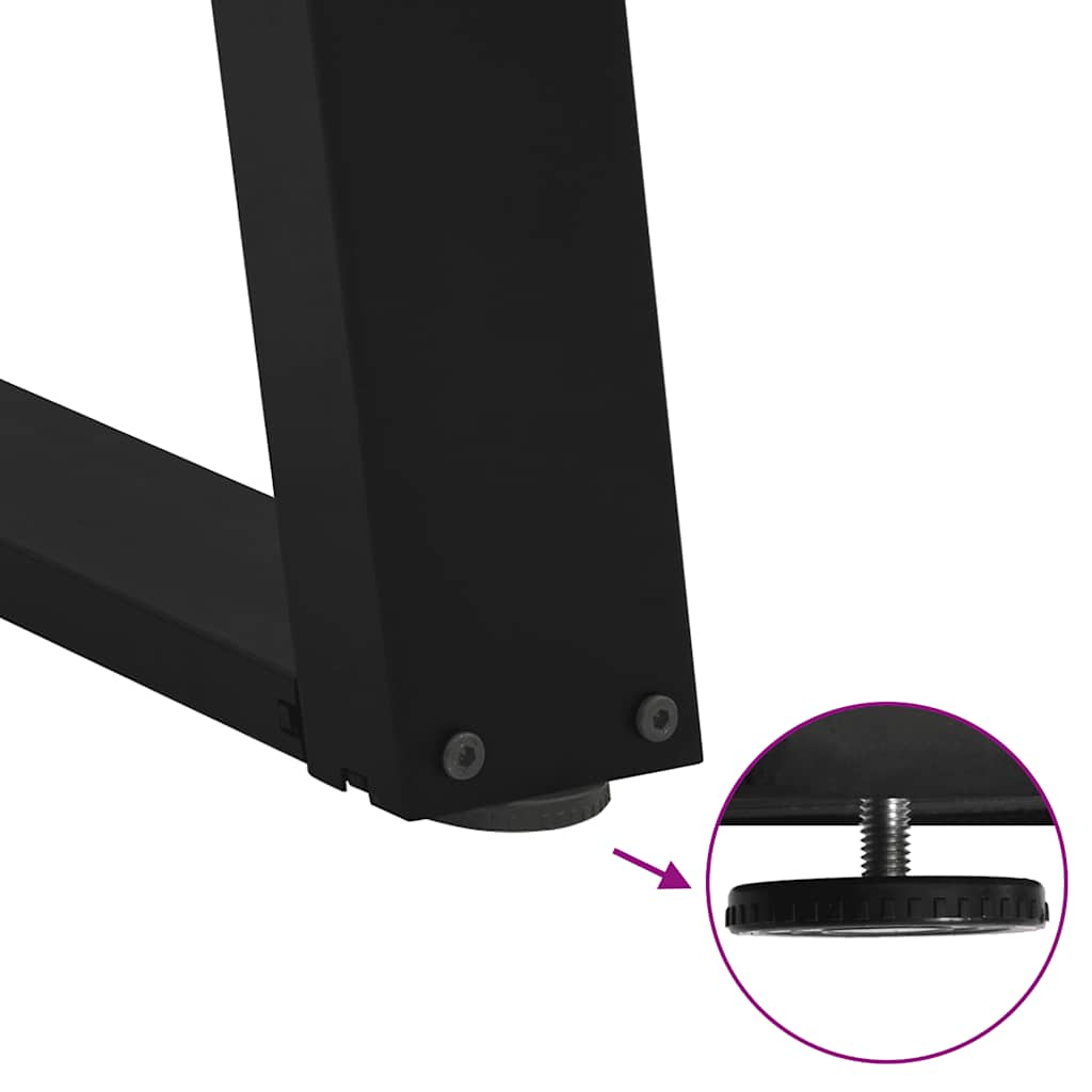 sofabordsben U-formet 2 stk. sort 30x(30-31) cm stål