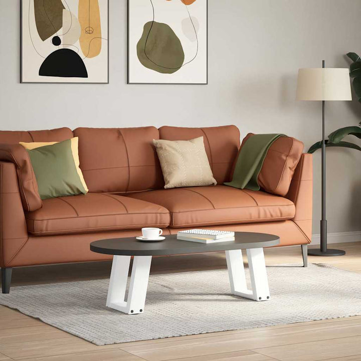 sofabordsben U-formet 2 stk. hvid 30x(30-31) cm stål
