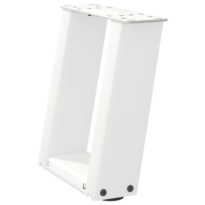 sofabordsben U-formet 2 stk. hvid 30x(30-31) cm stål