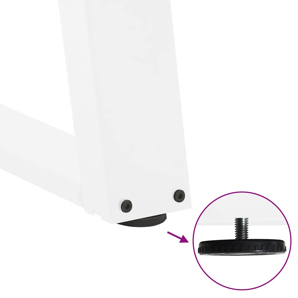 sofabordsben U-formet 2 stk. hvid 30x(30-31) cm stål