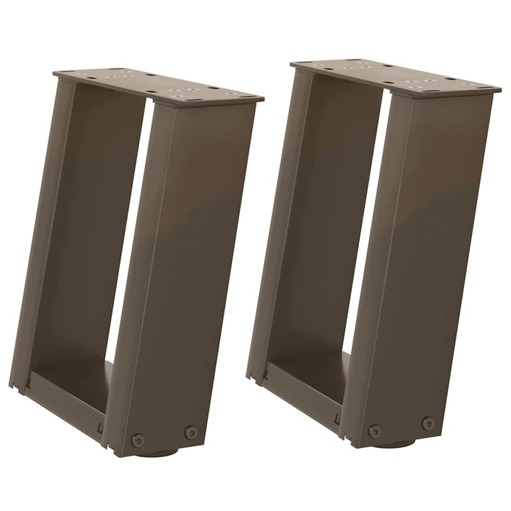 sofabordsben U-formet 2 stk. naturstål 30x(30-31) cm stål
