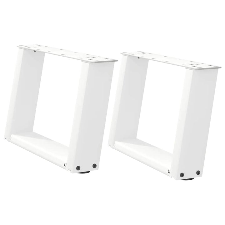 sofabordsben U-formet 2 stk. hvid 40x(30-31) cm stål