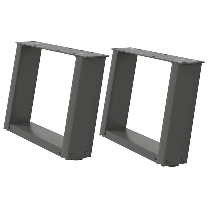 sofabordsben U-formet 2 stk. antracit 40x(30-31) cm stål