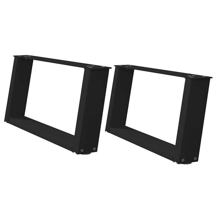 sofabordsben U-formet 2 stk. sort 60 x (30-31) cm stål