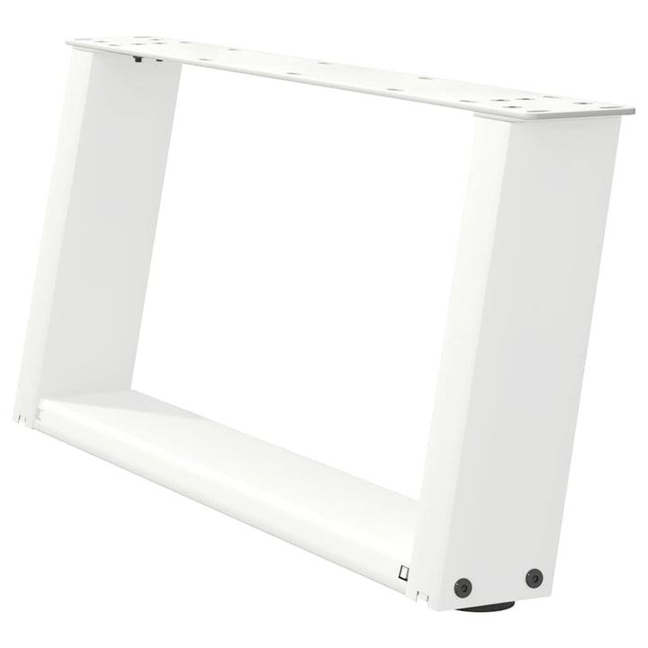 sofabordsben U-formet 2 stk. hvid 60x(30-31) cm stål